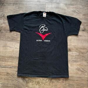 Vintage Fruit of the Loom Beyond Ultra Vodka Size Large Black Graphic T-shirt